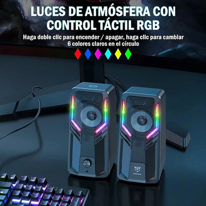 Parlantes Gamer Onikuma G6 Rgb Pc